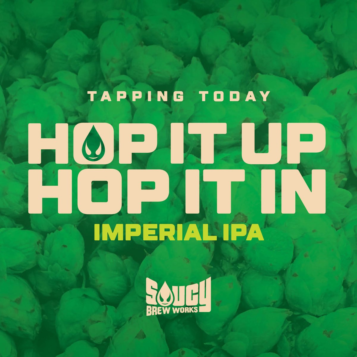 saucybrewworks's tweet photo. Tapped our new IPA: Hop It Up Hop It In, Imperial IPA. Chock full of robust hoppy flavor and clocking in at 8.3% ABV. Come enjoy! https://t.co/8cy14gUu6s
