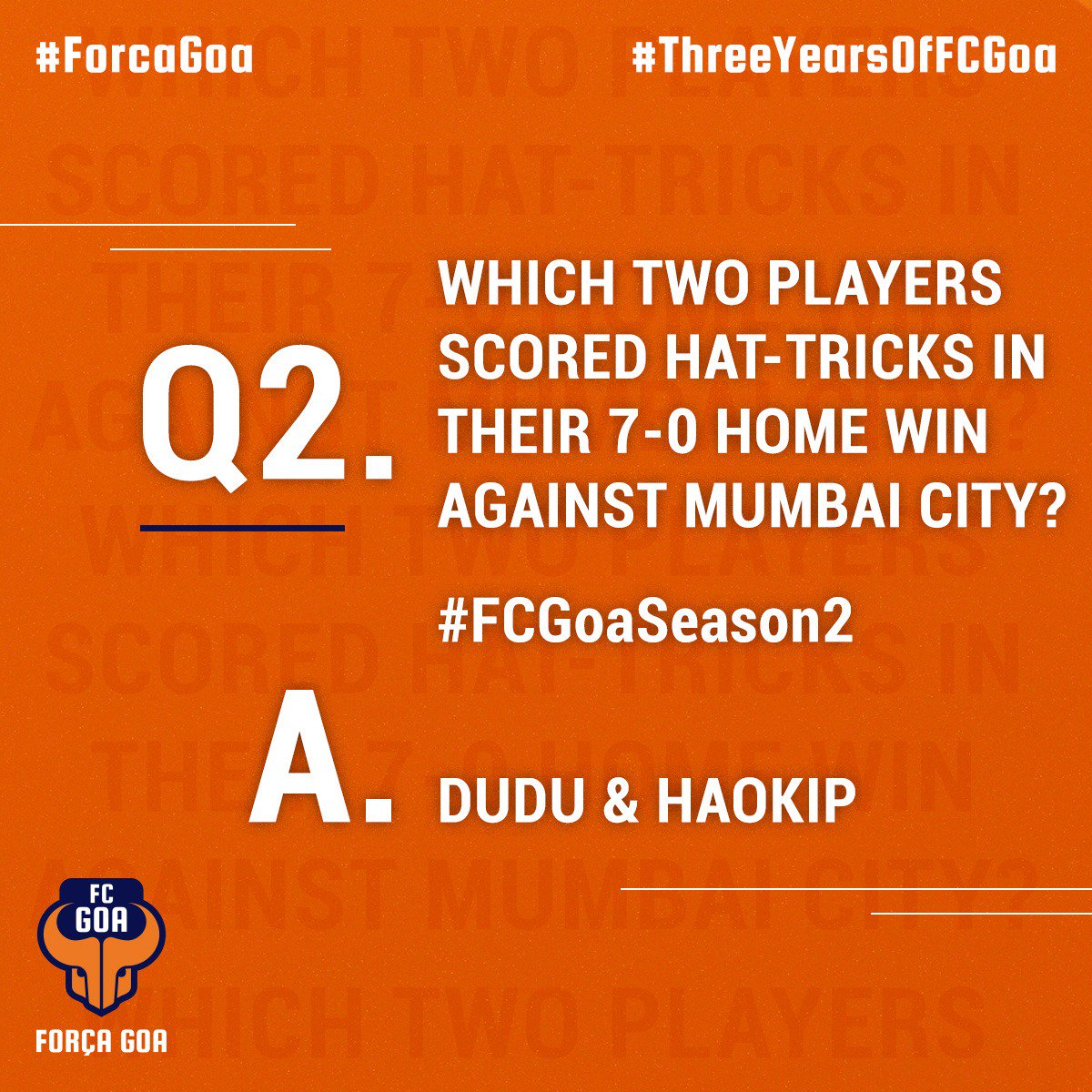 FCGoaOfficial's tweet photo. 🙌#FCGoaSeason2
#ThreeYearsOfFCGoa #ForcaGoa https://t.co/9UmZ2OREuC