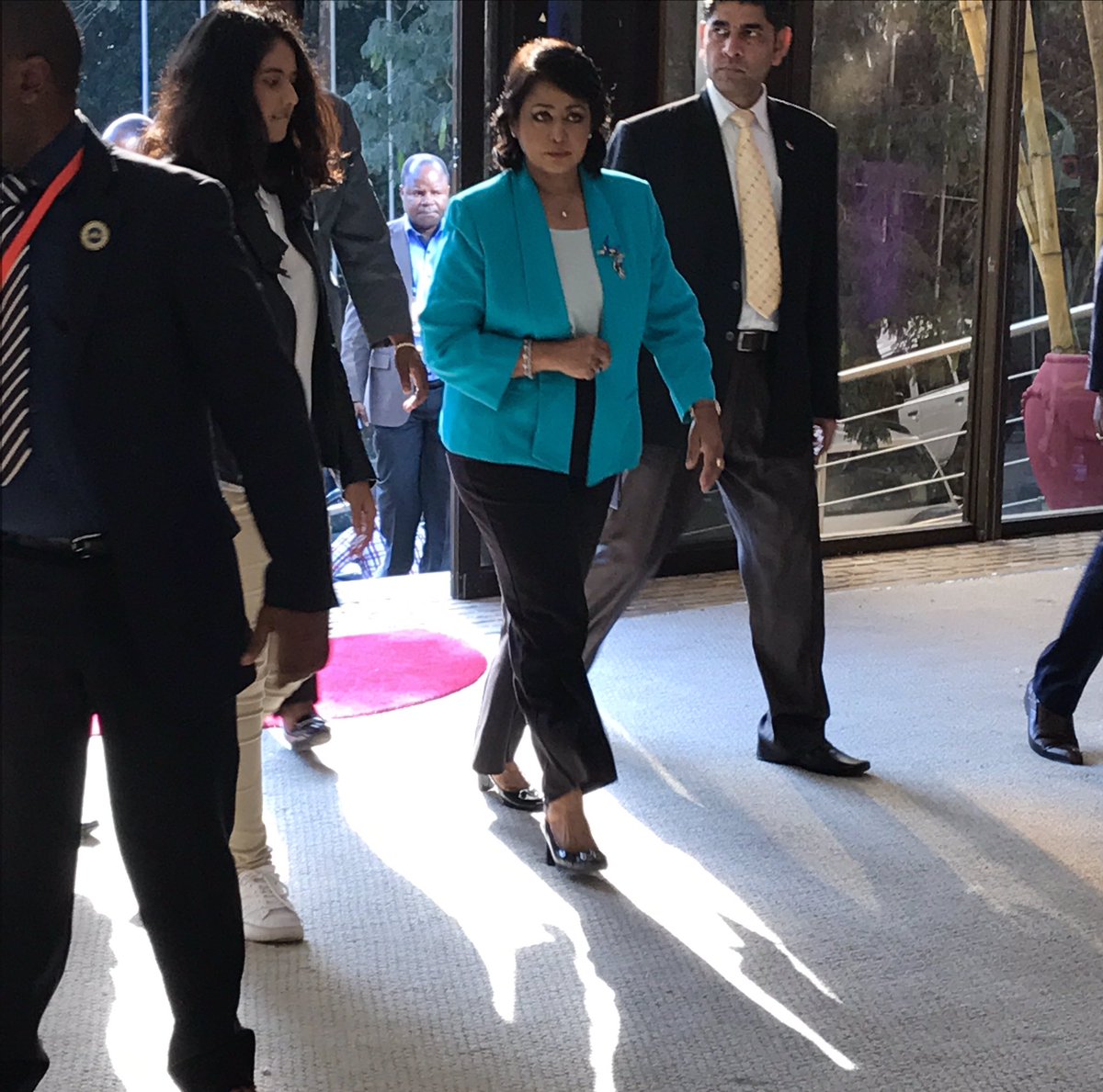 When you're blabbing away with friends, you turn around and the President of Mauritius (Ameenah Gurib) walks by. 😃!! #TEDGlobal