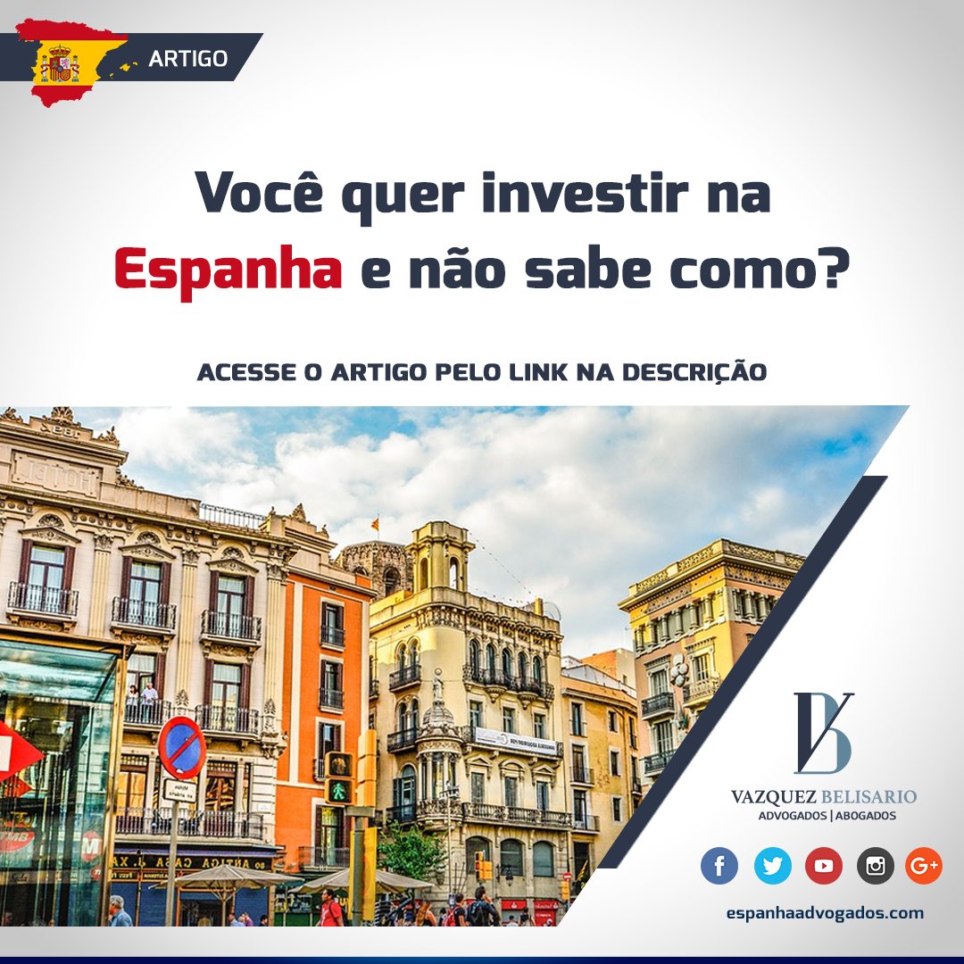 VBespanha's tweet photo. Saiba mais aqui: https://t.co/xW47rzz9SN ou envie suas dúvidas para info@vbassessoria.com.

#espanhaadvogados #investirnaespanha https://t.co/wp6R4FjaF4