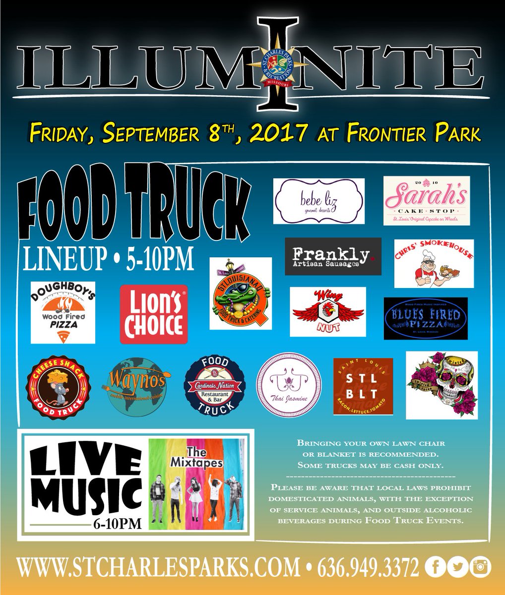 STCParksPlayMO's tweet photo. The Mixtapes performing 90's hits, food trucks, IllumiRun 5K &amp; Mighty Tots Challenge, it's going to be a fun night! https://t.co/bdfOqVgvze https://t.co/yOZyACe0WI