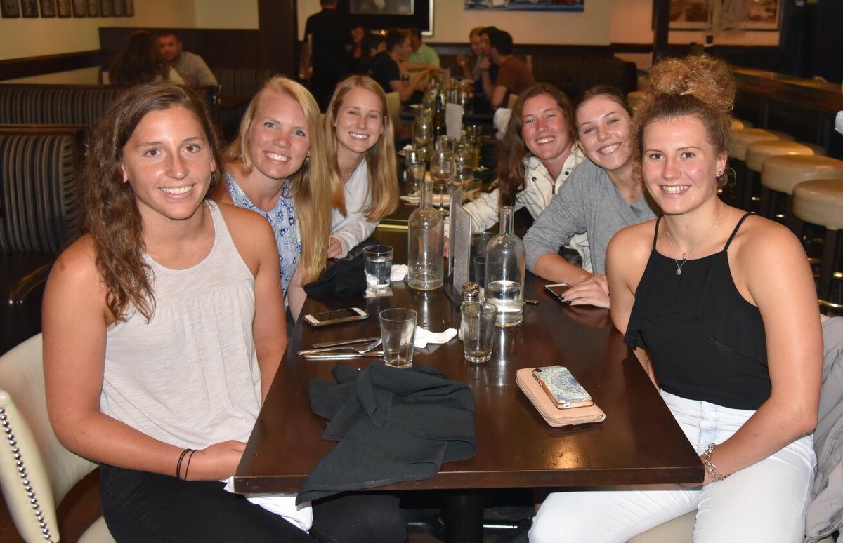 UMichWaterPolo's tweet photo. Our six freshmen had dinner together last night. Today they officially move in to the University of Michigan! #GoBlue https://t.co/QWsyWc2LxB