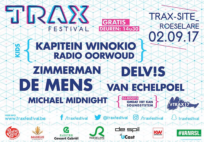 Jong of oud, groot of klein... iedereen mag zaterdag op TRAX Festival zijn! 
Meer info: traxfestival.be #TRAX17