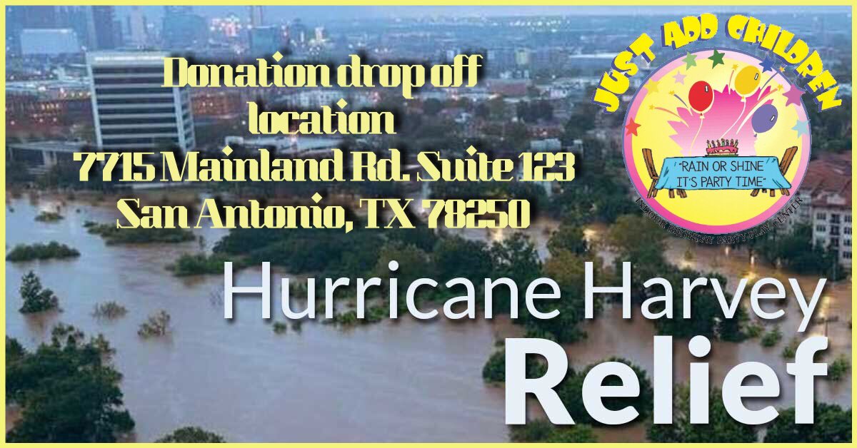JustAddChildren's tweet photo. #justaddchildren has designated ourselves as a #donationdropoff location here in #sanantonio to help those in need.
#hurricaneharveyrelief https://t.co/D7Th96nH3m