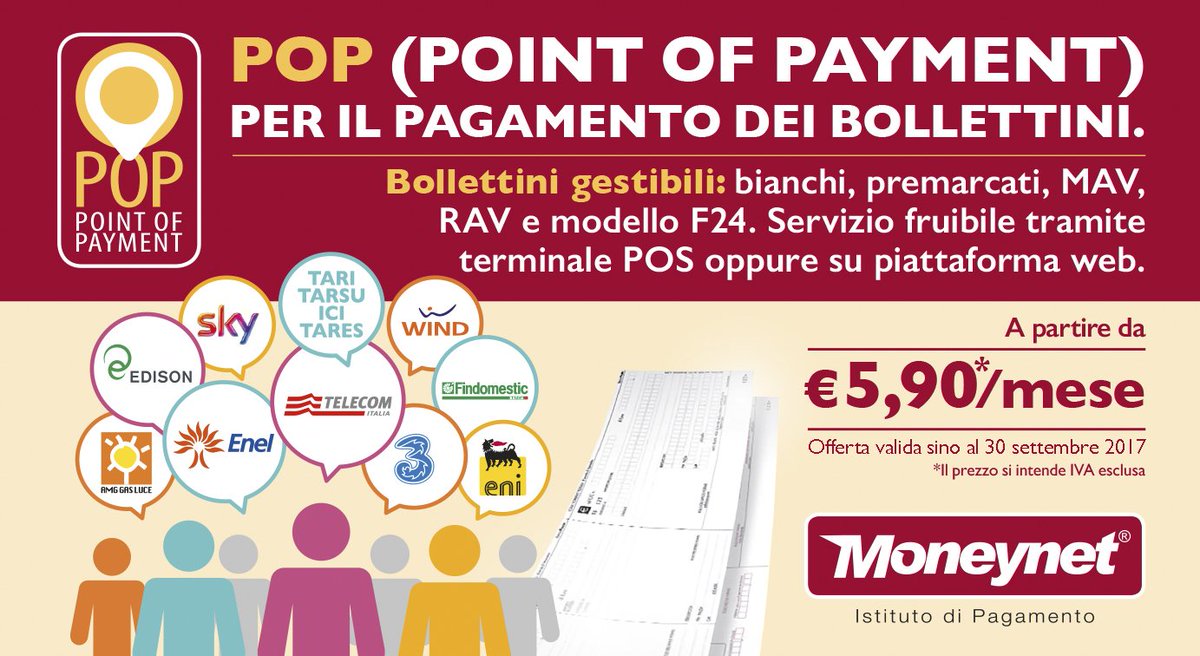 #Promo: servizio di #Pagamento #Bollettini ancora ad un prezzo speciale entro il 30/09/2017. Per maggiori info: goo.gl/tPhBbG