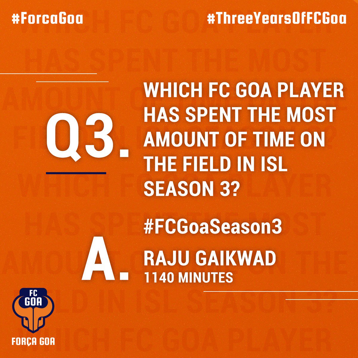 FCGoaOfficial's tweet photo. Raju Gaikwad! #FCGoaSeason3
#ThreeYearsOfFCGoa #ForcaGoa https://t.co/GSSFZ60hQ9