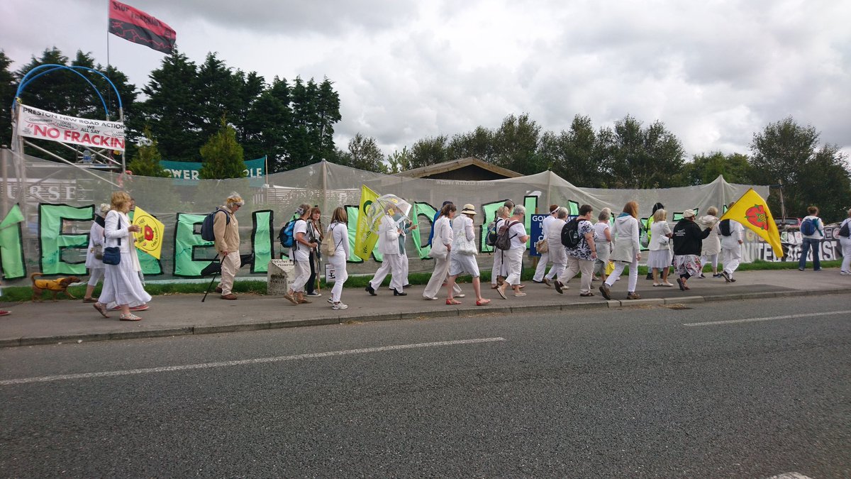 alanwilliamz's tweet photo. Sixth Women's March sets off from Maple Farm and heads east on the A583 towards the gate #CallForCalm #OngoingResistance #SupportPNR https://t.co/Z9C8EkDTRZ