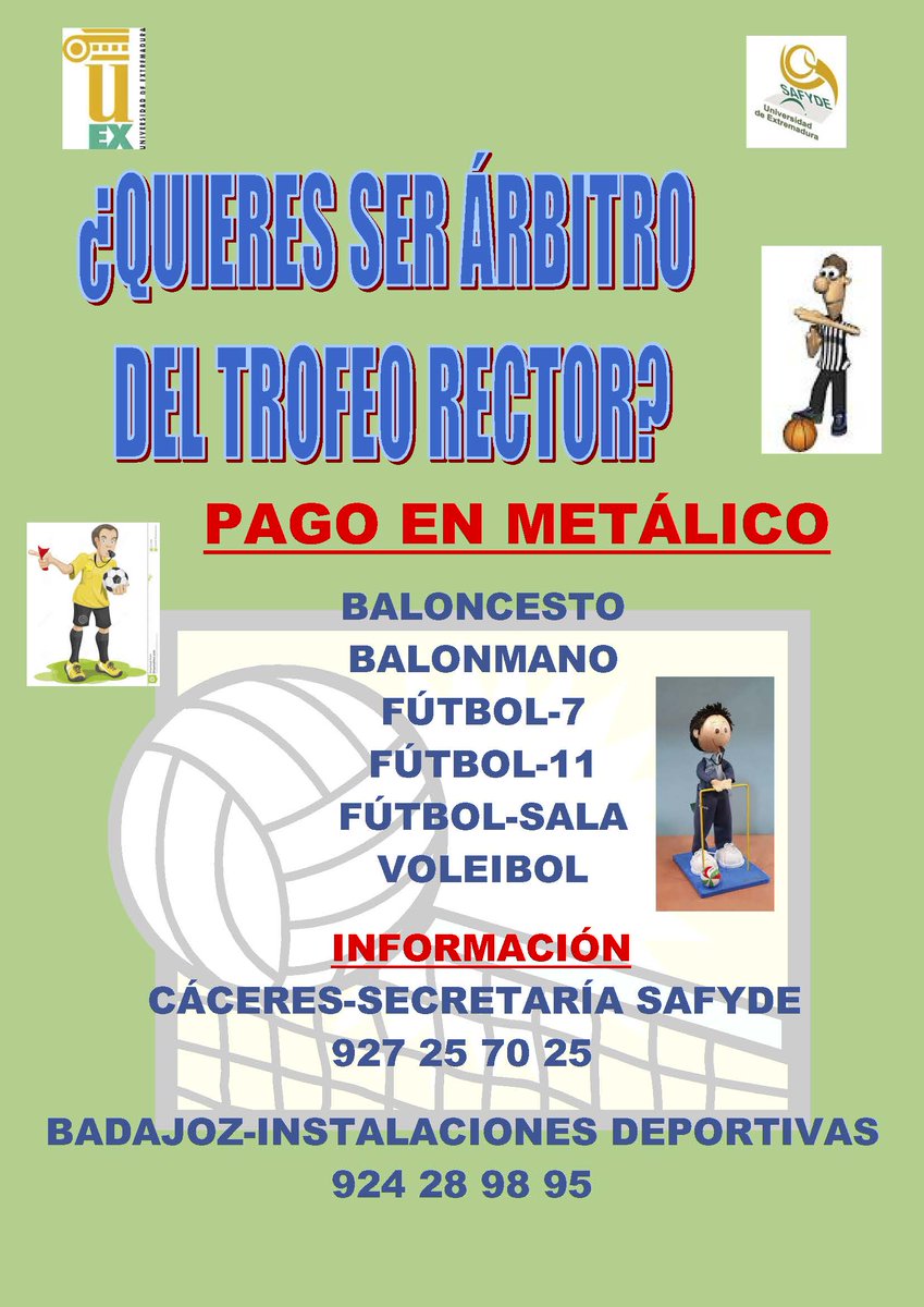 Seguimos preparando Curso 2017-18.Hoy toca turno a figura clave d Trofeo Rector: EQUIPOS ARBITRALES. Apúntate en goo.gl/EJQRhU