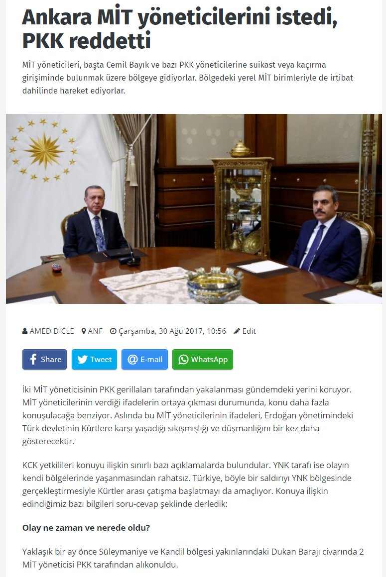 ameddicleT's tweet photo. MİT yöneticileri ne zaman, nerede ve nasıl yakalandılar? Yakalanan kişiler kimler ve amaçları neydi?

Ankara-Süleymaniye-Kandil arası trafik https://t.co/z5TChm5PHo