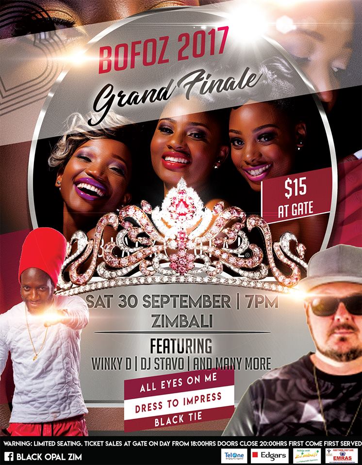 #BOFOZ2017 GRAND FINALE IS ALMOST HERE!!!
Proudly Sponsored by Edgars Zimbabwe; Tel One; Zimbali Gardens and EMRAS
#AllEyesOnMe
#BLKOPL