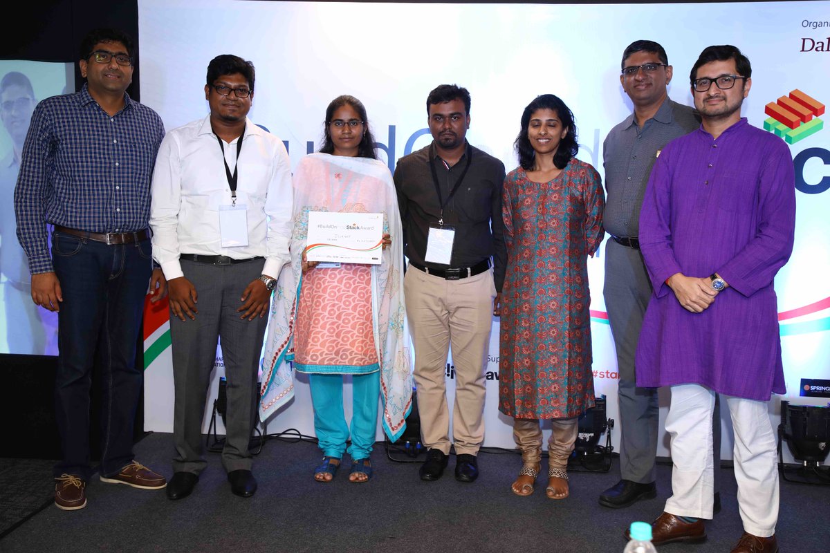 India_Stack's tweet photo. Team @JourneeIN bagged the second prize at #BuildOnIndiaStack. Congrats! (We had the wrong picture earlier, apologies) https://t.co/SM1ZeNxFlJ