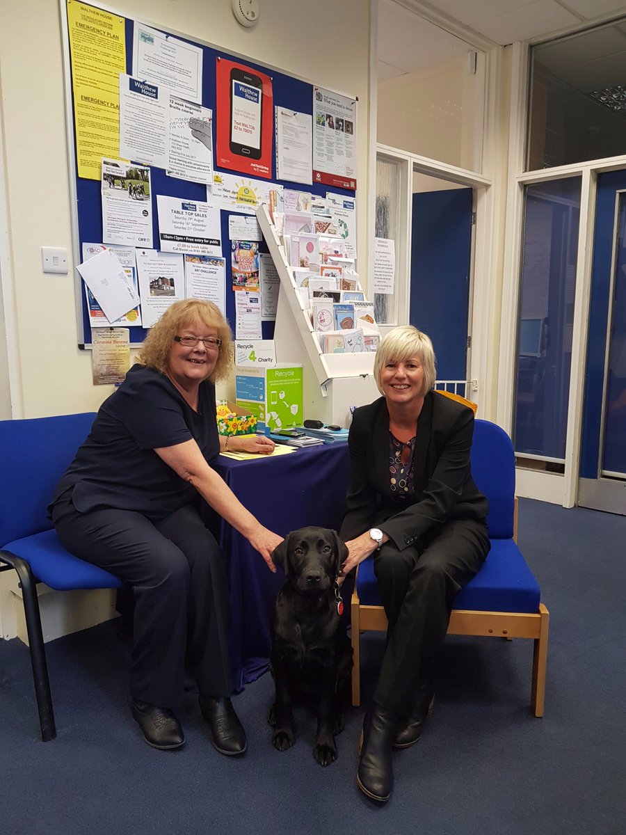 WalthewHouse's tweet photo. Thank you to Pat &amp; Eve from @Booth_Ainsworth who visited us with another £250 for our charity! Pictured with adorable guide dog puppy Nell https://t.co/16bAqd2xKO