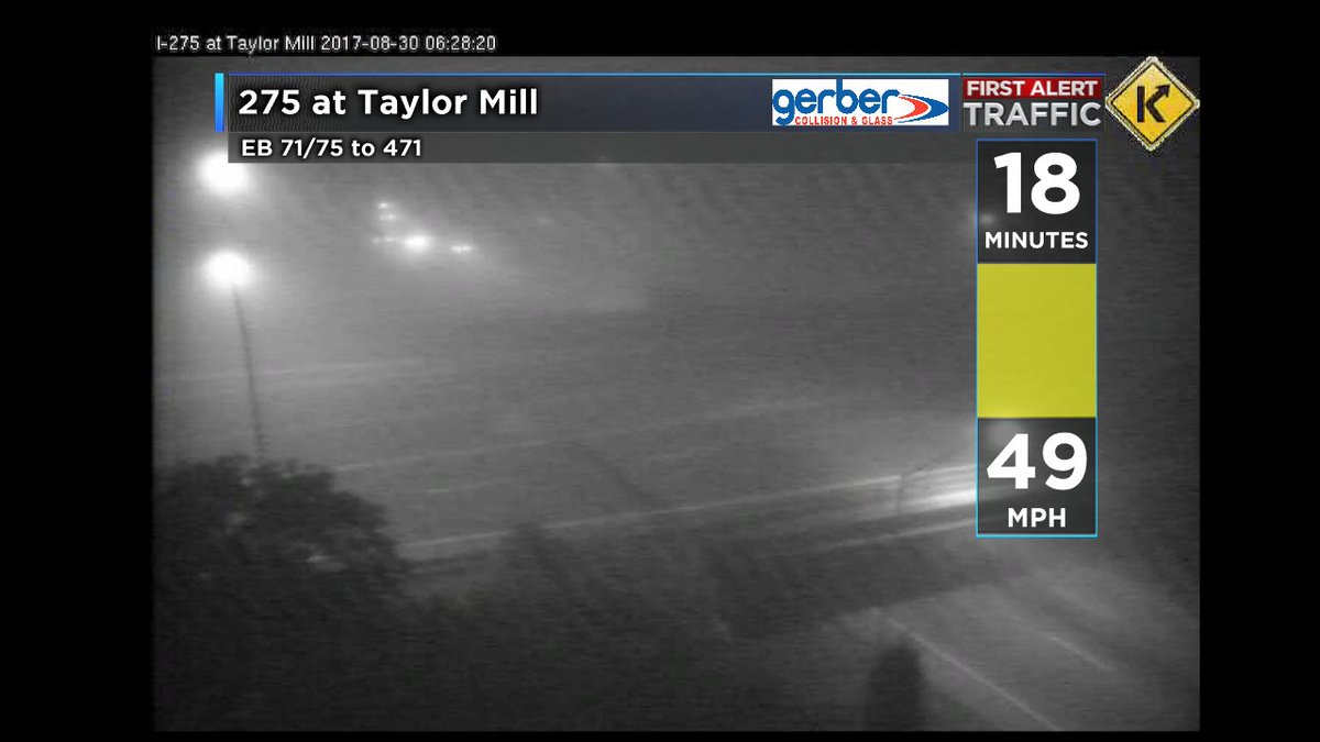 CincyTraffic19's tweet photo. 275 in KY dealing with fog from IN to OH, this is at Taylor Mill  slower heading toward NKU or 471 https://t.co/eKwJ3CH9cg