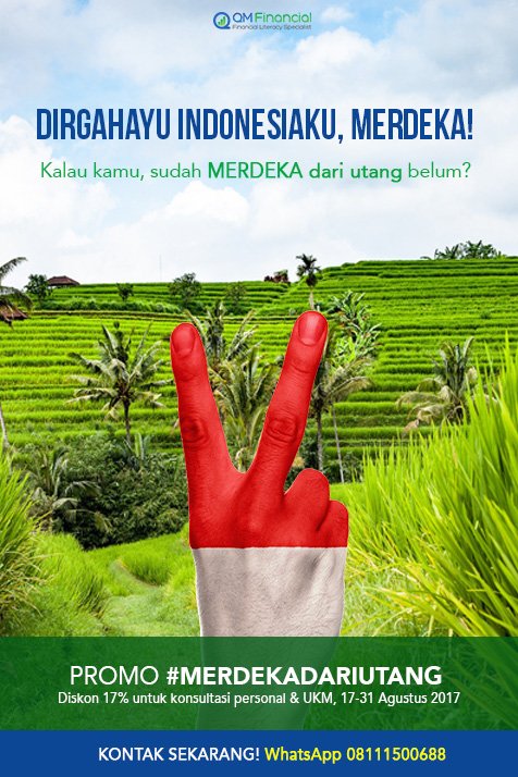 QM_Financial's tweet photo. Mau curcol soal utangmu dan konsultasi dengan #QMPlanner? Yuk manfaatkan #diskonmerdeka dengan mendaftar via WA 08111500688 https://t.co/tFzkNNjKd2