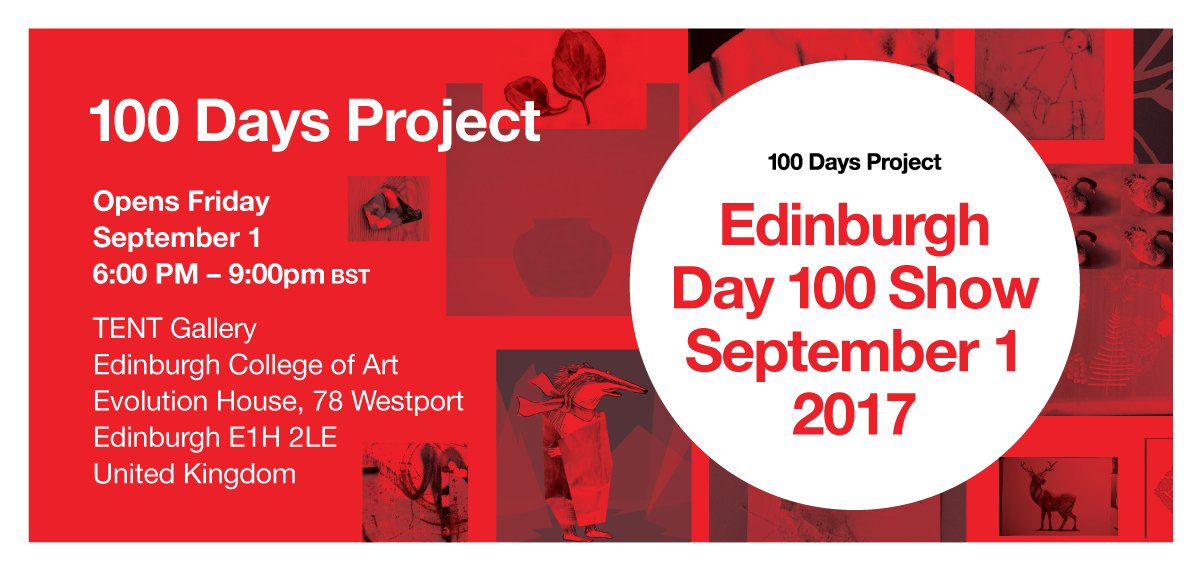 100Days_Project's tweet photo. Edinburgh Day 100 Show opens on Friday @EdinburghUni TENT Gallery: https://t.co/C66PdwSTXo