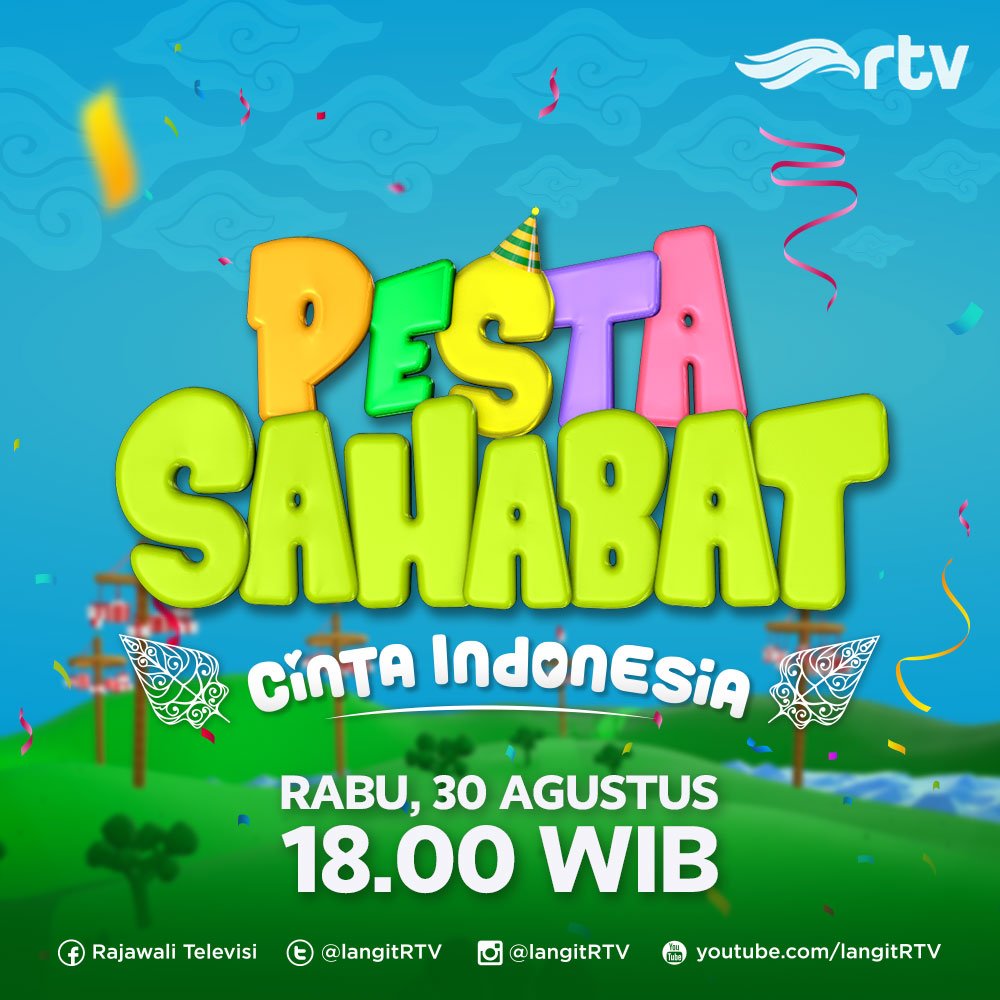 langitRTV's tweet photo. Yuk, semuanya merapat ke RTV! PESTA SAHABAT akan segera mulai..

Jangan lupa ikutan kuis nya ya, berhadiah SMARTPHONE loh.. https://t.co/gROmOQvPv0