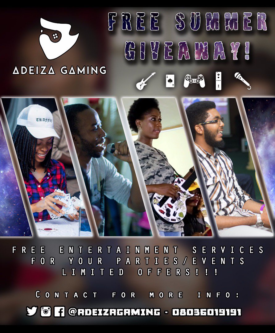 AdeizaGaming's tweet photo. Greetings all! Adeiza Gaming is giving away entertainment services this summer. Please retweet! https://t.co/1FtQJZyASM