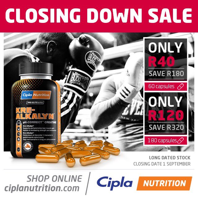 3 DAYS TO GO! We're closing down this Friday at midnight, so slashed the price of Kre-Alkalyn by 440%.

Shop here: bit.ly/2hW2wGj