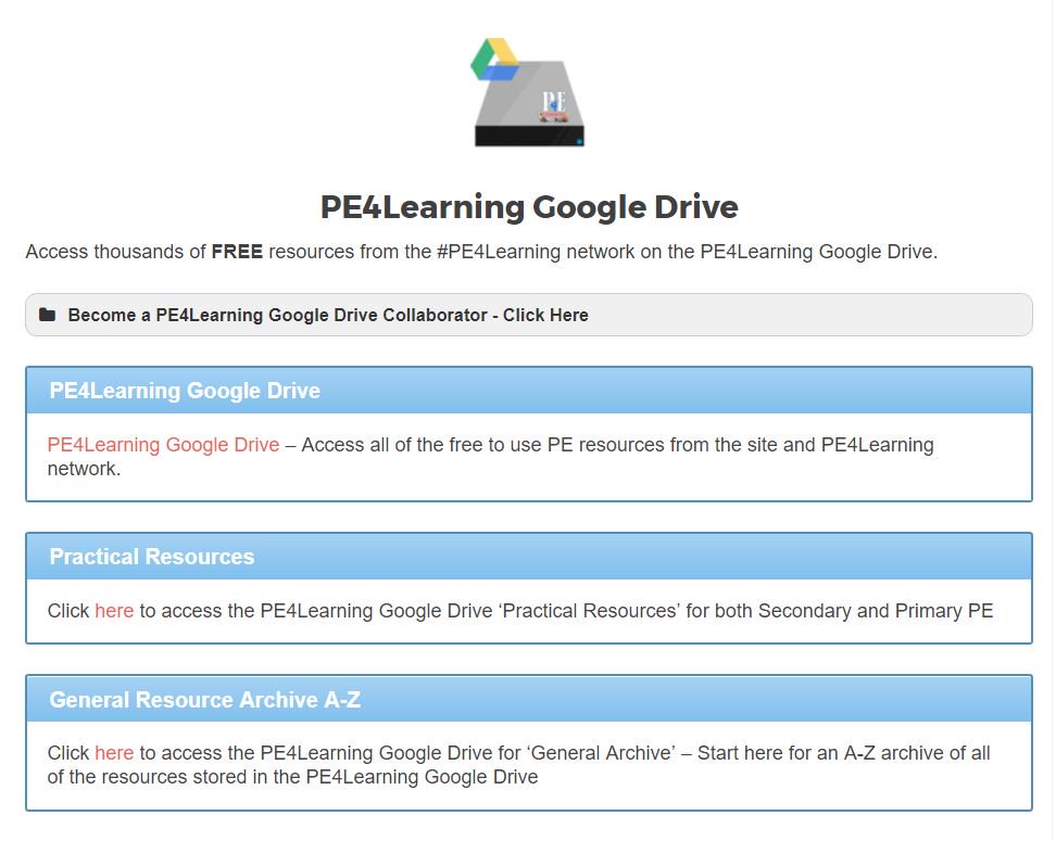 PE4Learning's tweet photo. *PE4LEARNING UPDATE*

PE4Learning Google Dive updated for the new term

Get involved @  https://t.co/CkJw7Ep7hE

#PEteam #PEcollaboration https://t.co/cp3lDJdLx2
