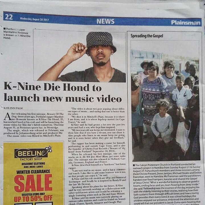 kninediehond's tweet photo. Oh ja before I forget go check me out in today's Plainsman
#Plainsman #NewsPaper #YouAintSshhhVideoLaunch #GhettoFool #BruinEnVaniPlain https://t.co/9JoLQGbc7d