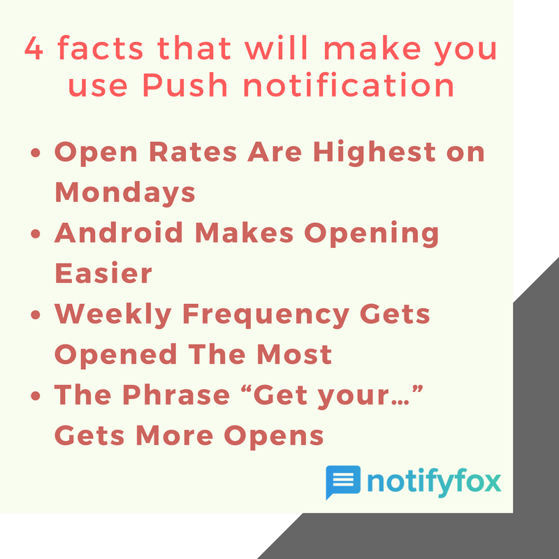 notifyfox's tweet photo. Here are the 4 facts that will motivate you to use #PushNotifications to deliver #content to your audience.
#ContentMarketing https://t.co/a2PxH9eNef