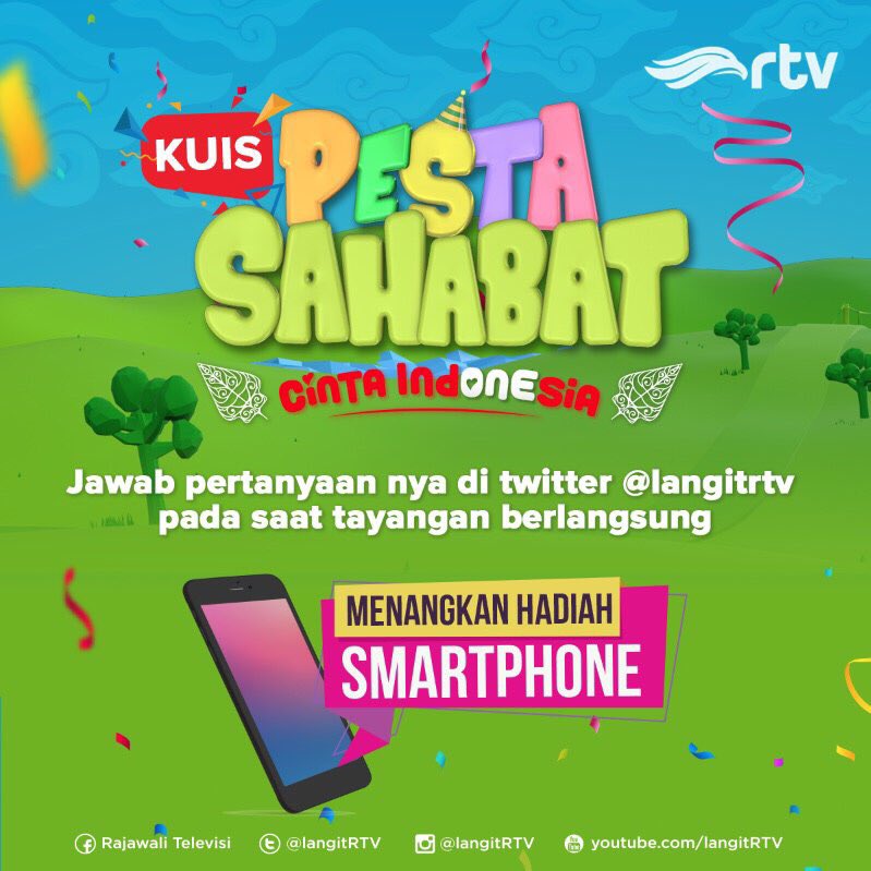 langitRTV's tweet photo. Pertanyaan kuis : Apa judul lagu yang di nyanyikan oleh Eyang @TitiekPuspa di acara PESTA SAHABAT hr ini? Hashtag #PestaSahabatOnRTV https://t.co/R5WIUgoHHS