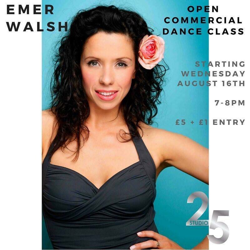 Open commercial dance class with the incredible EMER WALSH tonight 7-8PM! ONLY £5 + £1 entry! Come and dance. Spread the word...
