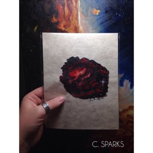 Where Stars Are Born: Rosette Nebula Painting on Paper by <a href="/ChristinaFavre/">Chrissy Sparks</a> goo.gl/8rXo6Y #denver #art