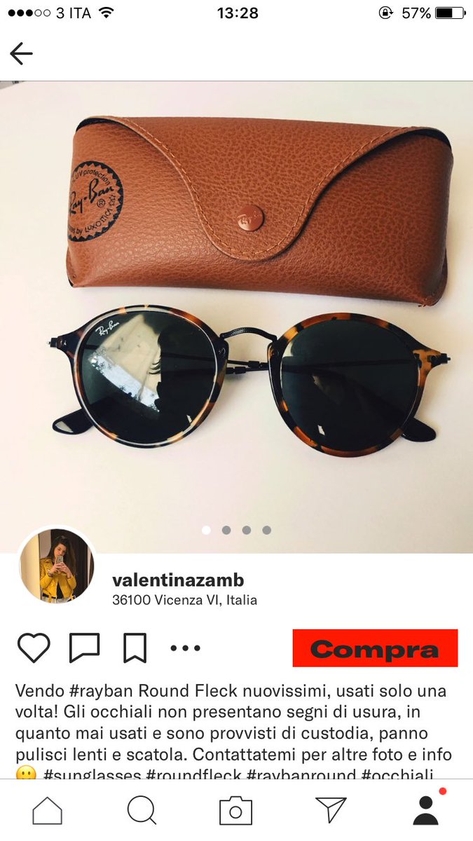 beyourownitalia's tweet photo. Vendo #rayban round fleck sul mio #depop @valentinazamb ❤️vi aspetto!! #style #sale #blog #blogger #depop #raybanround #fashion https://t.co/eNNOebX98P