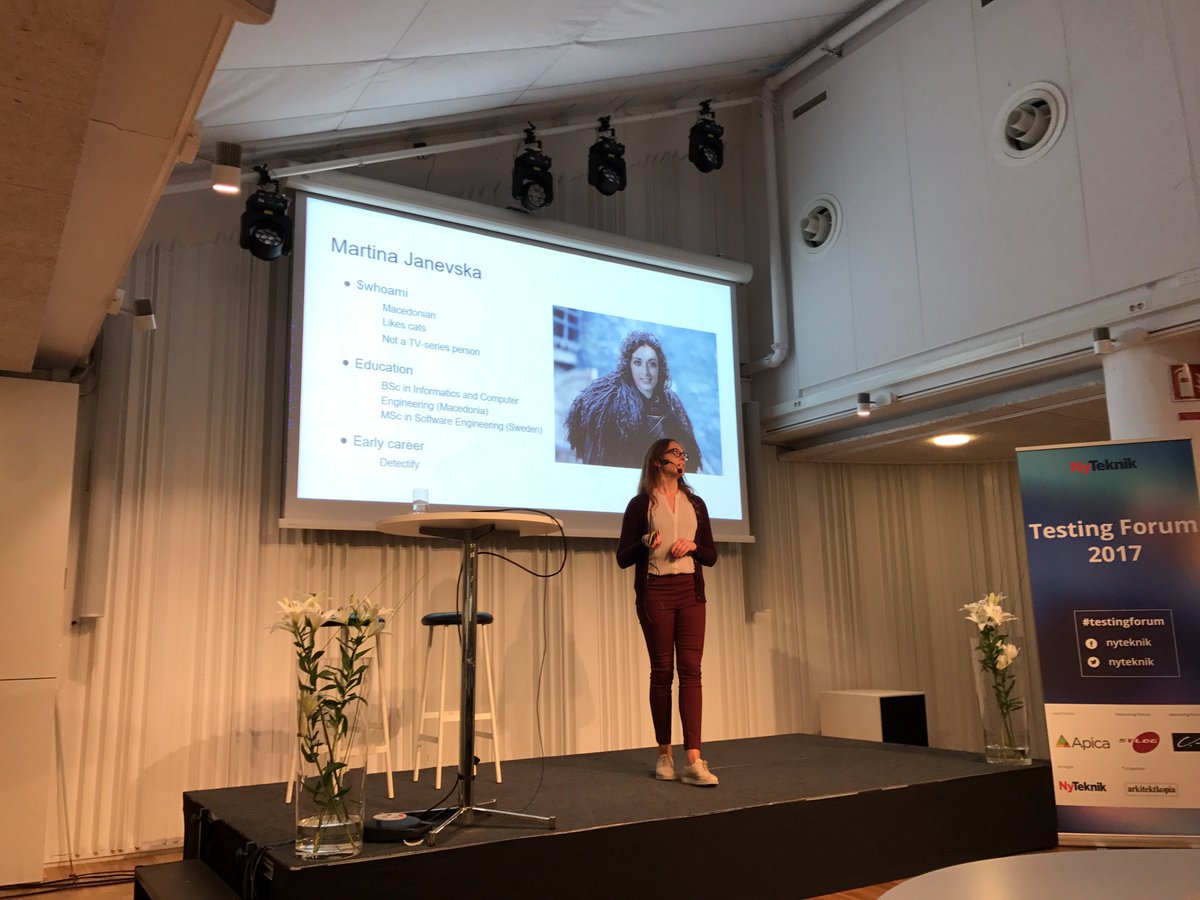 detectify's tweet photo. Our software engineer Martina Janevska is on stage talking continuous security testing at @nyteknik's #testingforum! https://t.co/pNjz5Ss5Nf