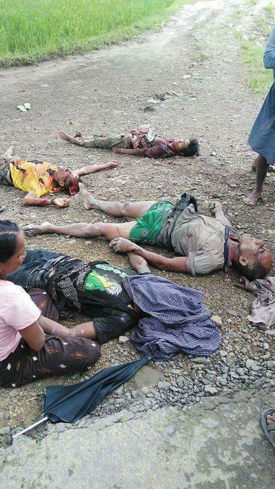 Yesterday at maungdaw near 3 mile.4 Rakhine people killed by ARSA Ethnic Bengali Terrorist Group.