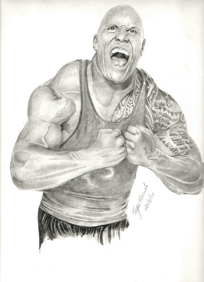 How to Draw Dwayne Johnson  The Rock Pencil Sketch  WWE The Rock Pencil  Portrait  YouTube