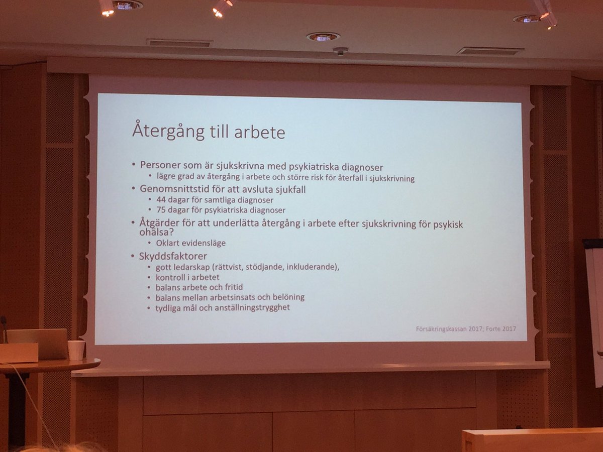 Oklart efterhjälpande åtgärder MEN skyddsfaktorer= god Psykosocial arbetsmiljö. Fhv behövs.#halsokonvent2017