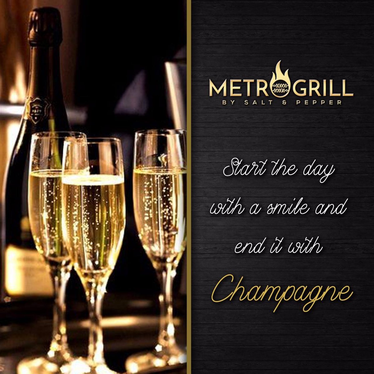 MetroGrill2's tweet photo. #Champagne is just right. Raise a toast! 🥂
#MetroGrill #Pitampura by #Salt and #Pepper. 
#Delhi #Drinks #Fun #Friends https://t.co/B9AYmsXAcs