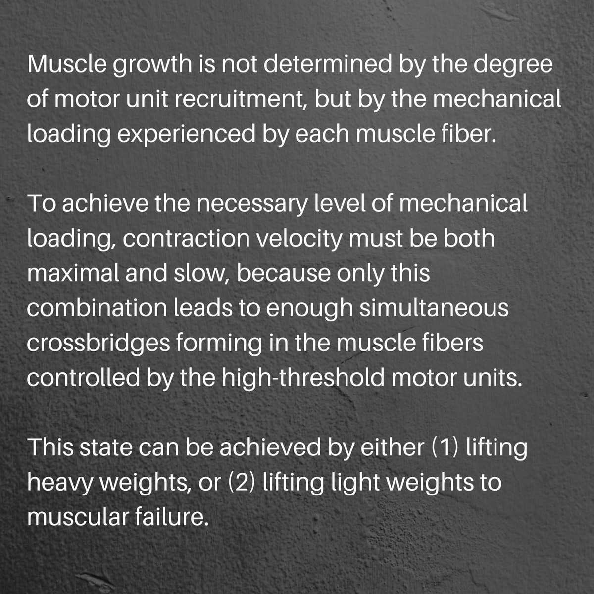 SandCResearch's tweet image. Mechanical loading and *not* motor unit recruitment is the key to muscle growth. Read why here: ow.ly/zIQ230eMqiE