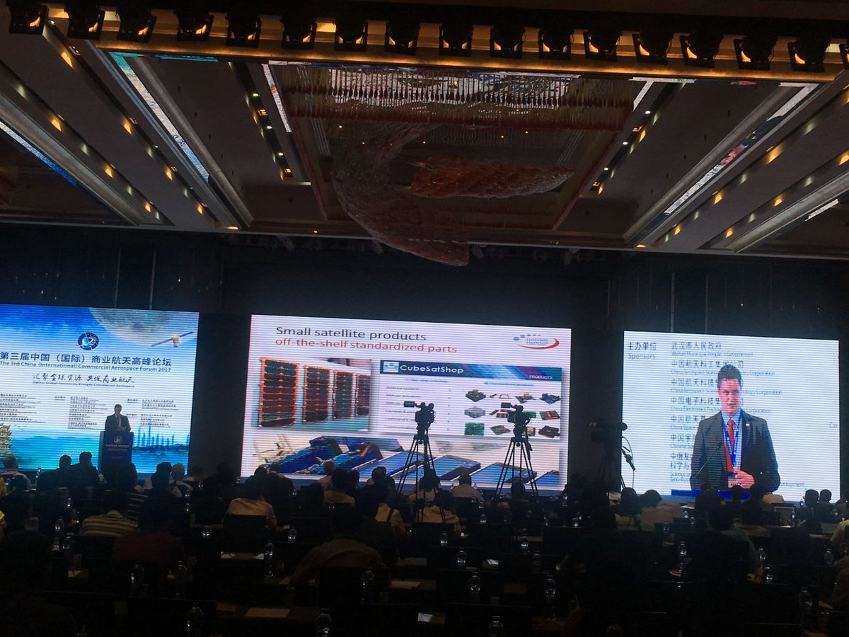 isis_space's tweet photo. Abe Bonnema presenting on the commercial opportunities and applications with #nanosats for China at #CCAF2017 in Wuhan today. https://t.co/wsp7umDw5X
