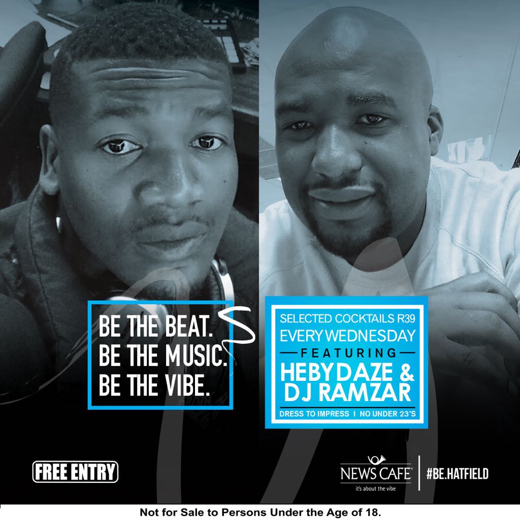 News_Hatfield's tweet photo. Join @HlongwaneHebert and DJ Ramzar tonight at News Cafe Hatfield! https://t.co/jvk9gyy1wb