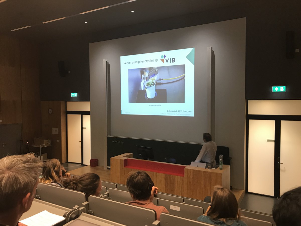 guidopmi's tweet photo. @InzeDirk using automated systems to treat and measure plants, eg for mild drought stress. Dense times series for RNA profiling #useps9 https://t.co/939K1ogYp2