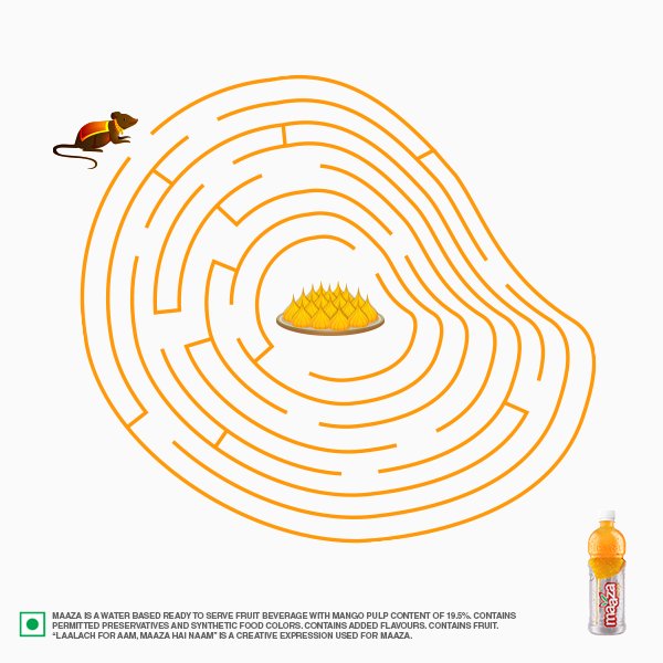 An Aamaze-ing game for all! Help the mouse find Modaks in the maze by drawing a path &amp; share a screenshot with us. #HappyGaneshChaturthi