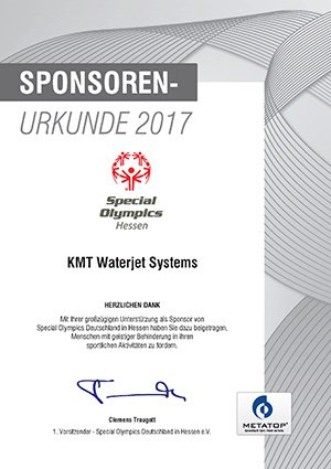 KMTWaterjetEU's tweet photo. Since 2014, #KMT has been a proud sponsor of the @SpecialOlympics local branch in Hesse, Germany. And we keep supporting them in 2017. https://t.co/Ysmut7I97e