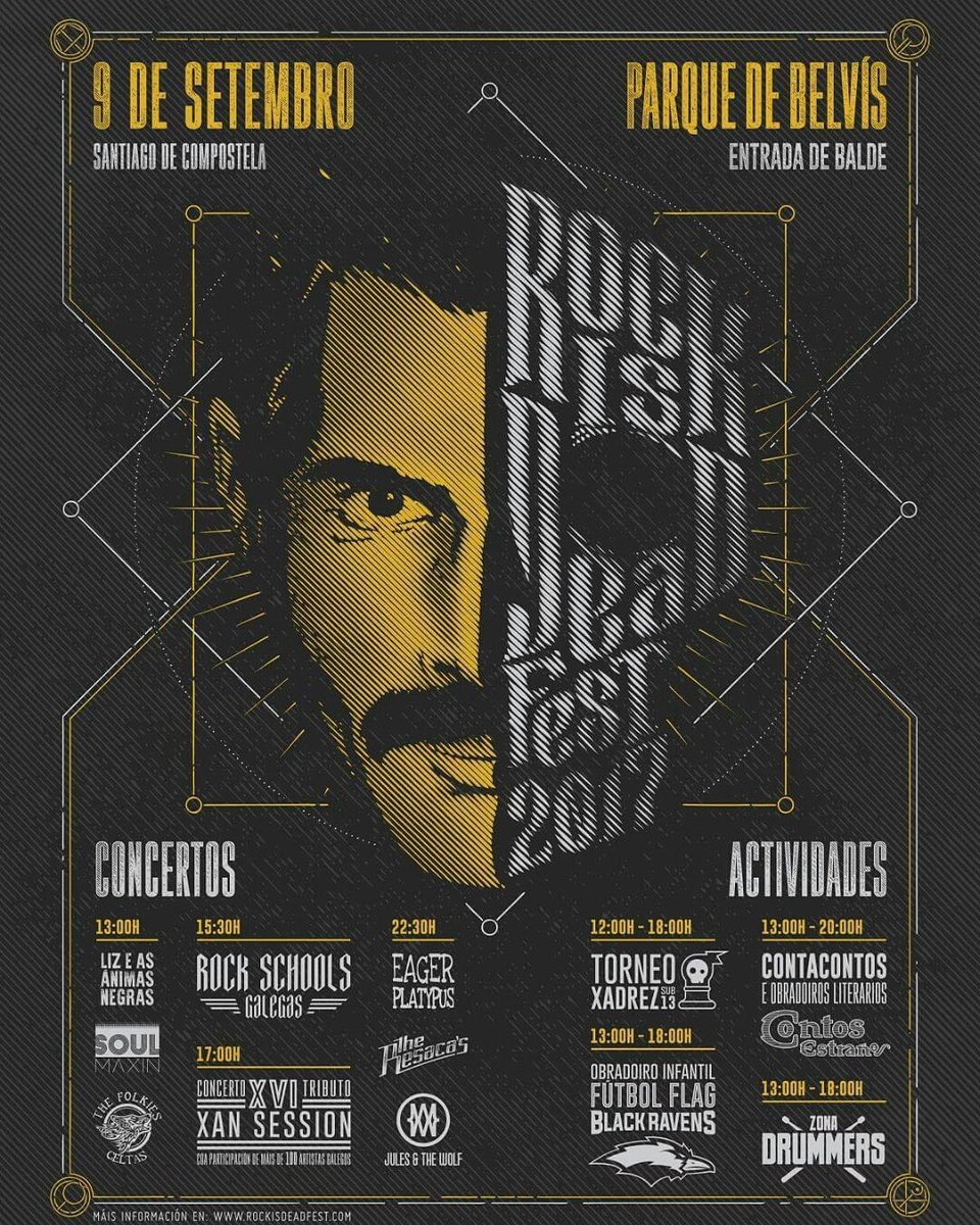 julesandthewolf's tweet photo. Hey!Que este año por fin nos vamos a #Santiago. Nos vemos el día 9 en el @rockisdeadfest 

Tralla!🔥🔥

#galicia #rock #music #desing #poster https://t.co/YLv5SocvVX