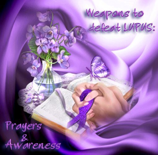 mrspayne6's tweet photo. Weapons To Defeat LUPUS:
Prayers And Awareness!💜💜
#strength #faith #courage #lupuswarrior #lupusawareness #findacure https://t.co/lMypjPjyfo