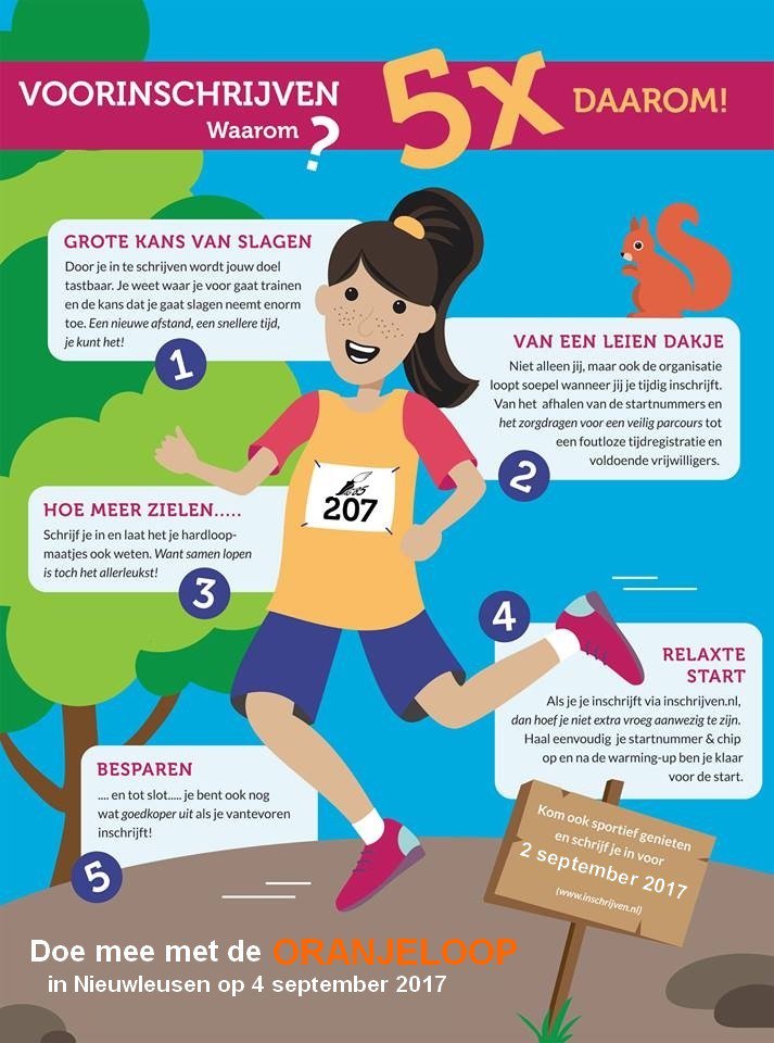 Nog niet ingeschreven voor de Oranjeloop in Nieuwleusen? Genoeg redenen om dat alsnog te doen! ag85.nl