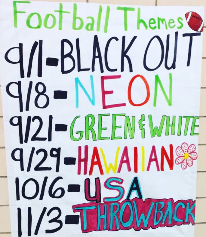 Thank you to Edison StuCo's Pep Club for setting our home football game themes for 2017. Grab your friends and dress to support the team!💚🦅🏈