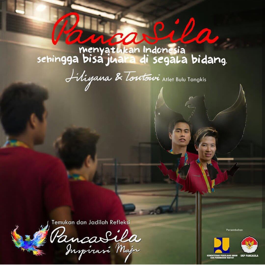 Pancasila sebagai ideologi dasar negara menyatukan Indonesia. Karena Pancasila, kita bisa juara dalam segala bidang.