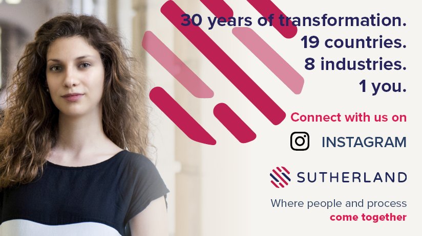SutherlandHires's tweet photo. Get social! Follow @SutherlandLifeEMEA on Instagram for more updates from Sutherland! #OneSutherland https://t.co/d0EtbpBQRp https://t.co/G2aVNG8Fks