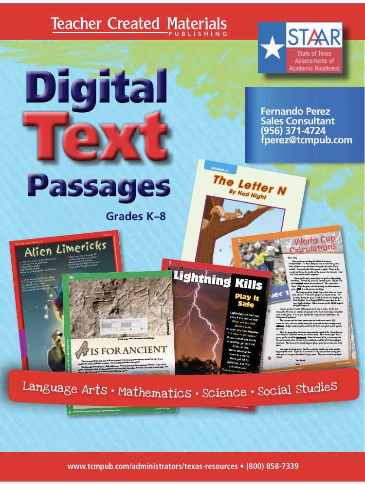 fperezTCM's tweet photo. Hot off the press! NEW #digital #textpassages brochure is ready! Ask me about it #highinterest #contentarea https://t.co/i35MQcih0J https://t.co/usCBVXax9v