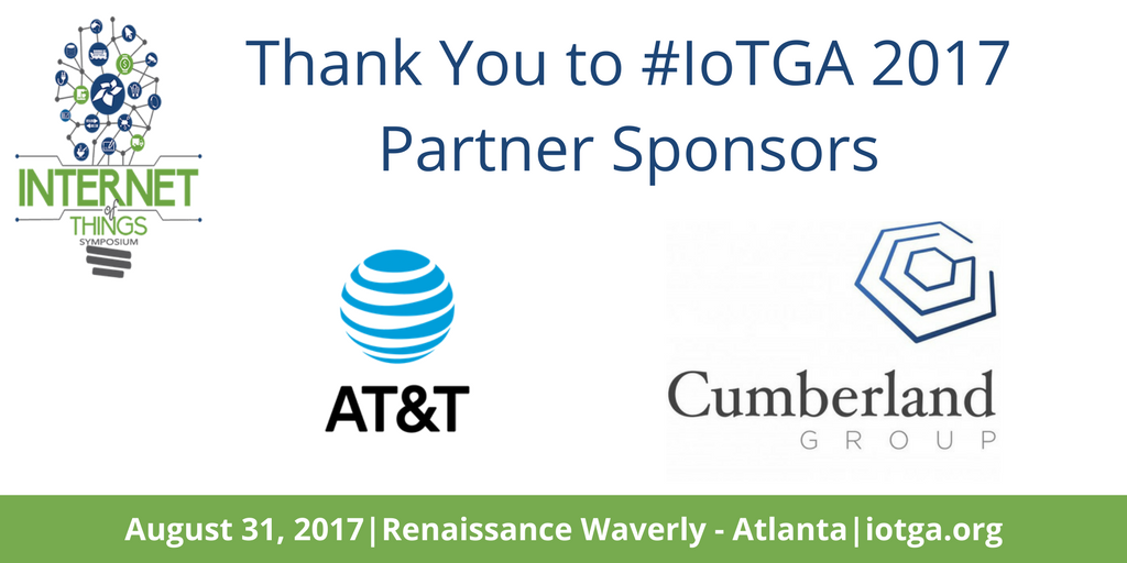 IoT_GA's tweet photo. Thank you to our 2017 IoT Symposium Partner Sponsors @ATT and @cumberlandGRP #IoTGA #tagonline Register at https://t.co/lzkntIUoYj https://t.co/wiaZxAn4mQ