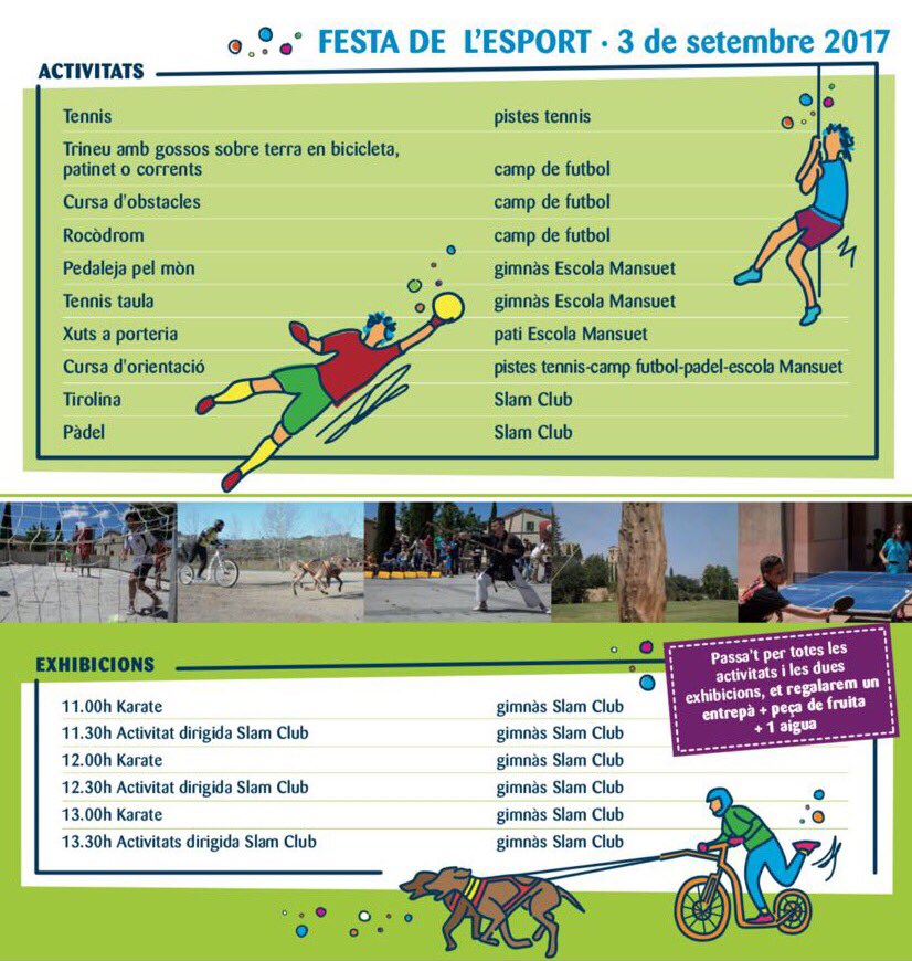 GOSesport's tweet photo. El Club GosesportCatalunya os espera este domingo 3 de Septiembre a la Festa de l'Esport en @ajuntamentCollbató. https://t.co/lbMuuUGWIa