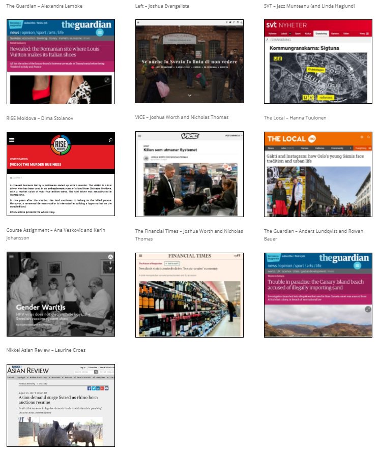 Look at this! 19 students, 9 months, 9 internationally published #investigativejournalism stories. #TheGuardian #VICE #FinancialTimes